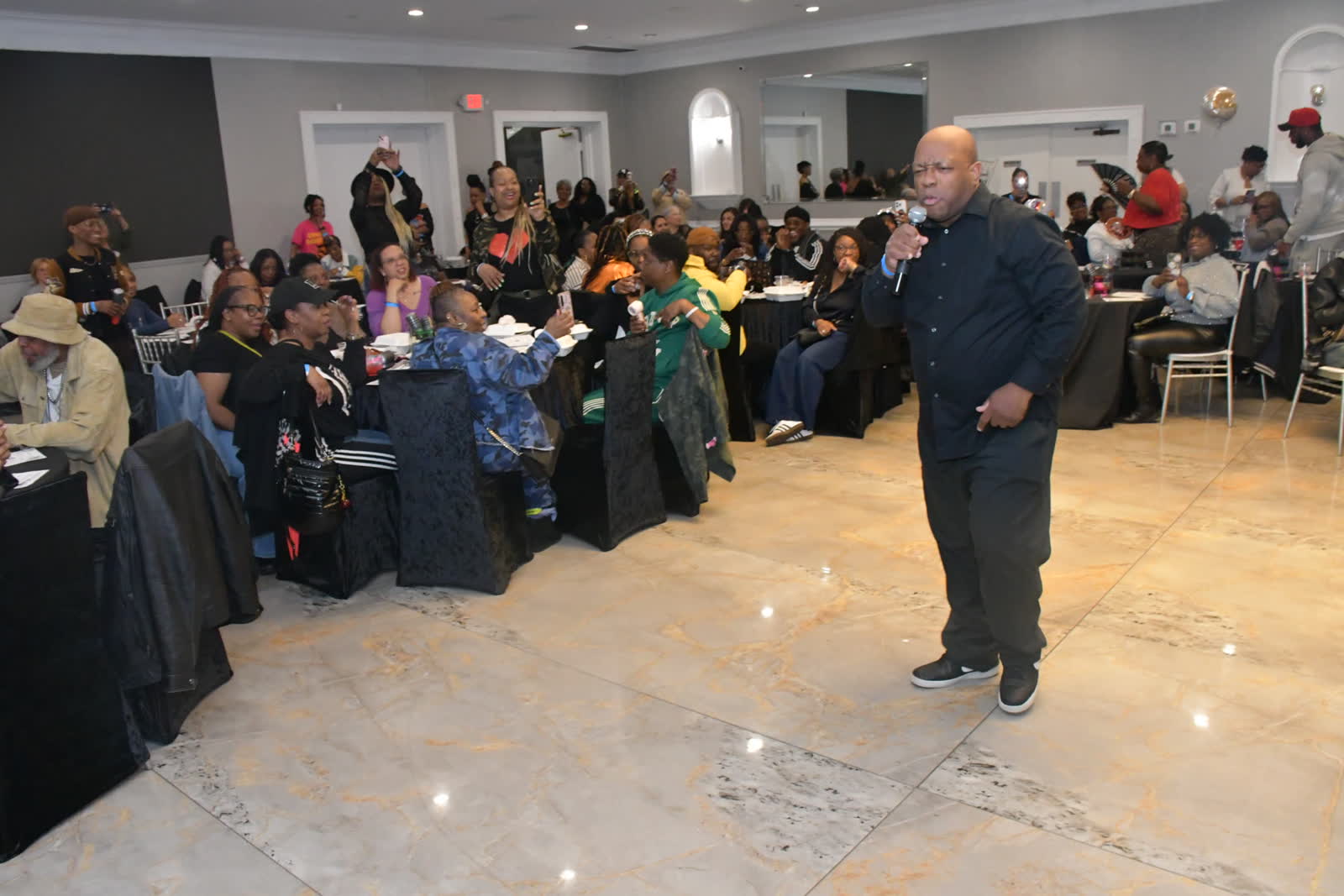 Host on the mic